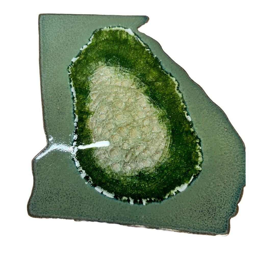 Dock 6 Pottery Anthropologie Trivet - Georgia - ￼ geode- Green / Handmade- Art